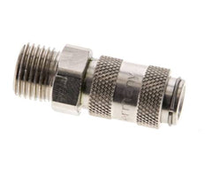 Nickel-plated Brass DN 2.7 (Micro) Air Coupling Socket G 1/8 inch Male Double Shut-Off