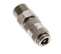Nickel-plated Brass DN 2.7 (Micro) Air Coupling Socket G 1/8 inch Male Double Shut-Off