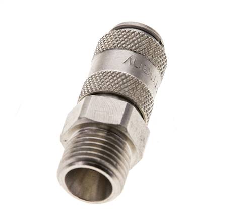 Nickel-plated Brass DN 2.7 (Micro) Air Coupling Socket G 1/8 inch Male Double Shut-Off