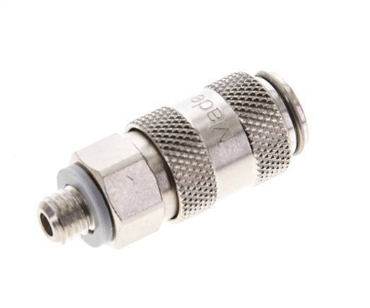 Nickel-plated Brass DN 2.7 (Micro) Air Coupling Socket M5 Male Double Shut-Off