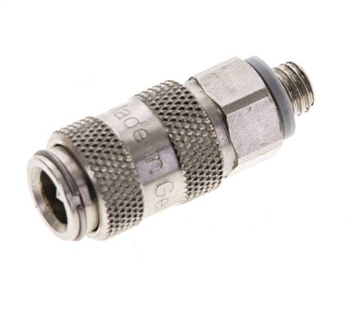 Nickel-plated Brass DN 2.7 (Micro) Air Coupling Socket M5 Male Double Shut-Off