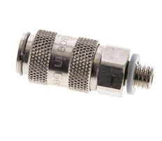 Nickel-plated Brass DN 2.7 (Micro) Air Coupling Socket M5 Male Double Shut-Off