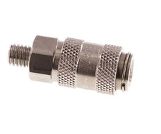 Stainless steel DN 2.7 (Micro) Air Coupling Socket G 1/8 inch Male Double Shut-Off