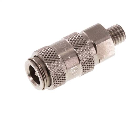 Stainless steel DN 2.7 (Micro) Air Coupling Socket G 1/8 inch Male Double Shut-Off