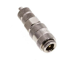 Nickel-plated Brass DN 2.7 (Micro) Air Coupling Socket 3x4.3 mm Union Nut Double Shut-Off
