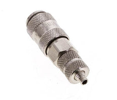 Nickel-plated Brass DN 2.7 (Micro) Air Coupling Socket 3x4.3 mm Union Nut Double Shut-Off
