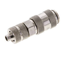 Nickel-plated Brass DN 2.7 (Micro) Air Coupling Socket 4x6 mm Union Nut Double Shut-Off