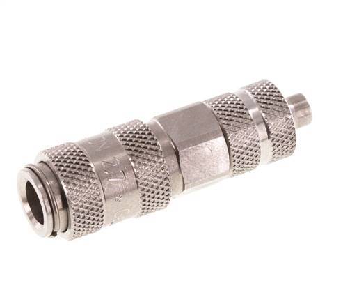 Stainless steel DN 2.7 (Micro) Air Coupling Socket 4x6 mm Union Nut