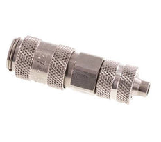 Stainless steel DN 2.7 (Micro) Air Coupling Socket 4x6 mm Union Nut