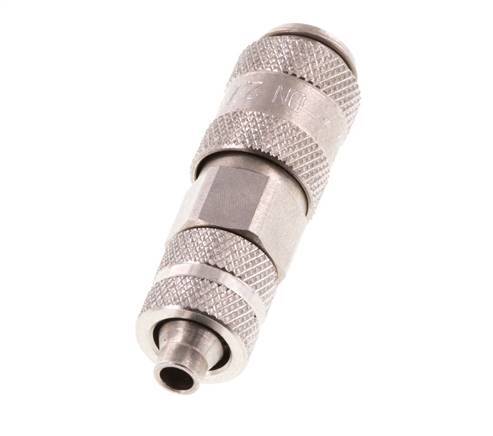 Stainless steel DN 2.7 (Micro) Air Coupling Socket 4x6 mm Union Nut