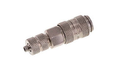 Stainless steel DN 2.7 (Micro) Air Coupling Socket 3x4.3 mm Union Nut Double Shut-Off