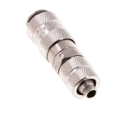 Stainless Steel 316L DN 2.7 (Micro) Air Coupling Socket 4x6 mm Union Nut Double Shut-Off