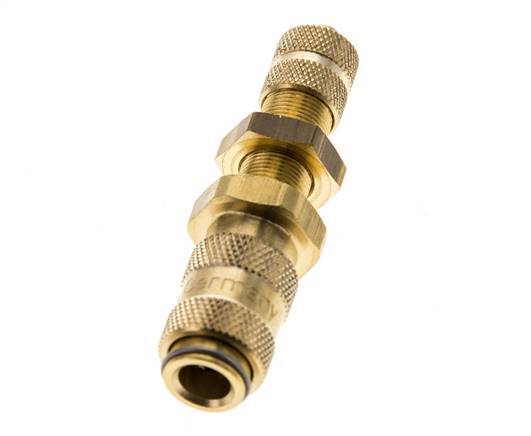 Brass DN 2.7 (Micro) Air Coupling Socket 3x4.3 mm Union Nut Bulkhead