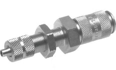 Nickel-plated Brass DN 2.7 (Micro) Air Coupling Socket 3x4.3 mm Union Nut Bulkhead Double Shut-Off