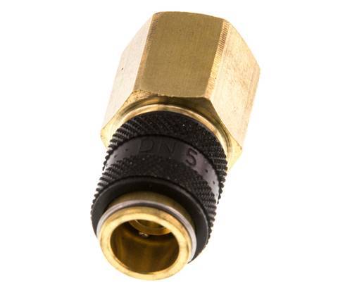 Brass DN 5 Black Air Coupling Socket G 1/4 inch Female