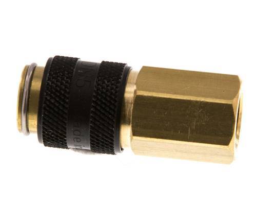 Brass DN 5 Black Air Coupling Socket G 1/8 inch Female