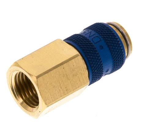 Brass DN 5 Blue Air Coupling Socket G 1/4 inch Female