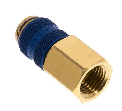 Brass DN 5 Blue Air Coupling Socket G 1/4 inch Female