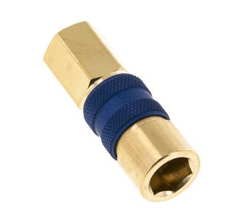 Brass DN 5 Blue-Coded Air Coupling Socket G 1/8 inch Female