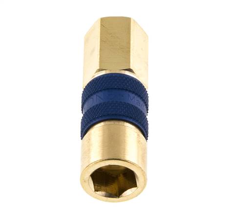 Brass DN 5 Blue-Coded Air Coupling Socket G 1/8 inch Female
