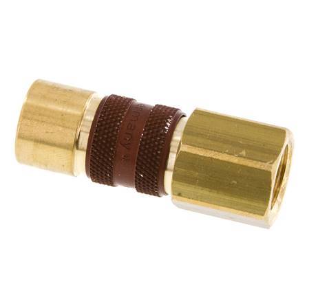 Brass DN 5 Brown-Coded Air Coupling Socket G 1/4 inch Female