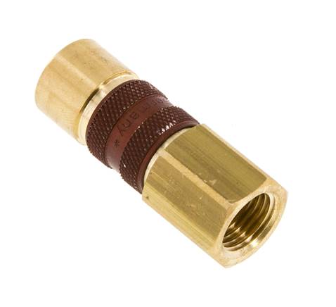 Brass DN 5 Brown-Coded Air Coupling Socket G 1/4 inch Female