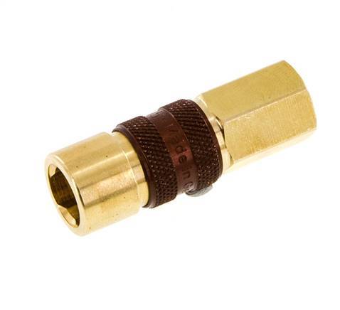 Brass DN 5 Brown-Coded Air Coupling Socket G 1/8 inch Female