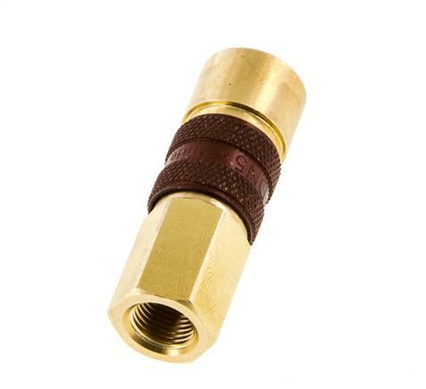 Brass DN 5 Brown-Coded Air Coupling Socket G 1/8 inch Female