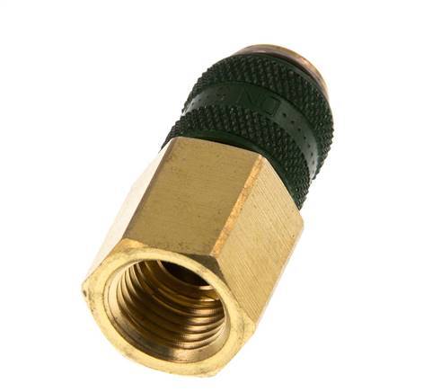 Brass DN 5 Green Air Coupling Socket G 1/4 inch Female