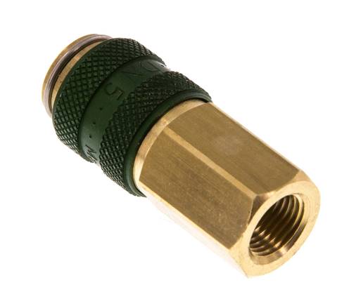 Brass DN 5 Green Air Coupling Socket G 1/8 inch Female
