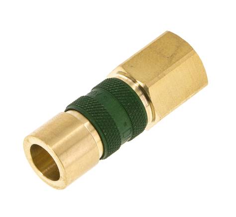 Brass DN 5 Green-Coded Air Coupling Socket G 1/4 inch Female