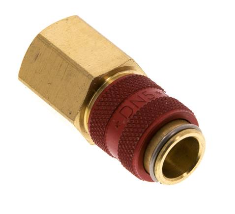 Brass DN 5 Red Air Coupling Socket G 1/4 inch Female