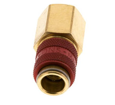 Brass DN 5 Red Air Coupling Socket G 1/4 inch Female