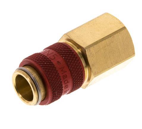 Brass DN 5 Red Air Coupling Socket G 1/4 inch Female