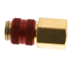 Brass DN 5 Red Air Coupling Socket G 1/4 inch Female