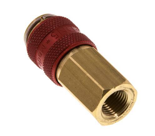 Brass DN 5 Red Air Coupling Socket G 1/8 inch Female