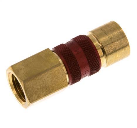 Brass DN 5 Red-Coded Air Coupling Socket G 1/4 inch Female