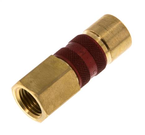 Brass DN 5 Red-Coded Air Coupling Socket G 1/4 inch Female