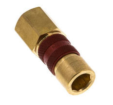 Brass DN 5 Red-Coded Air Coupling Socket G 1/4 inch Female