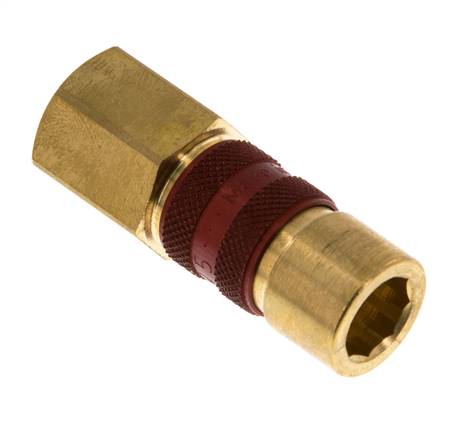 Brass DN 5 Red-Coded Air Coupling Socket G 1/4 inch Female