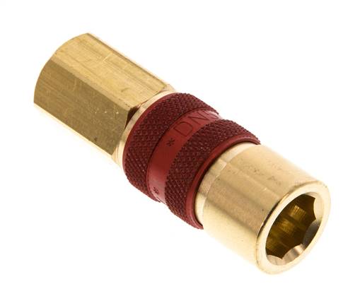 Brass DN 5 Red-Coded Air Coupling Socket G 1/8 inch Female