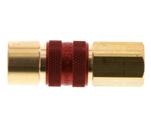 Brass DN 5 Red-Coded Air Coupling Socket G 1/8 inch Female