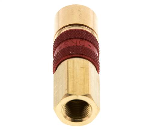 Brass DN 5 Red-Coded Air Coupling Socket G 1/8 inch Female