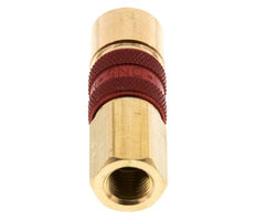 Brass DN 5 Red-Coded Air Coupling Socket G 1/8 inch Female