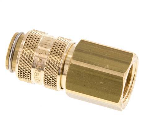 Brass DN 5 Air Coupling Socket G 1/4 inch Female Double Shut-Off