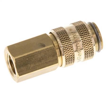 Brass DN 5 Air Coupling Socket G 1/8 inch Female Double Shut-Off