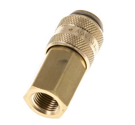 Brass DN 5 Air Coupling Socket G 1/8 inch Female Double Shut-Off