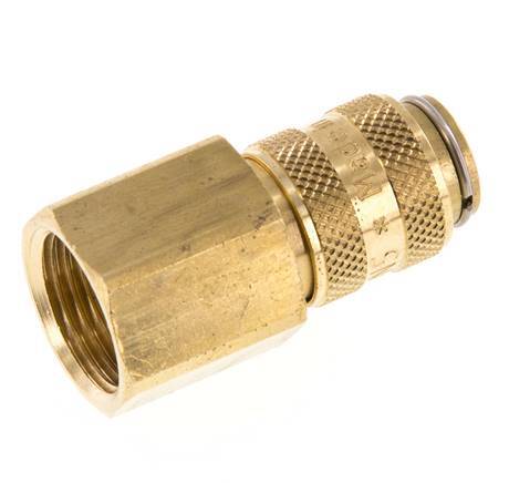 Brass DN 5 Air Coupling Socket G 3/8 inch Female Double Shut-Off