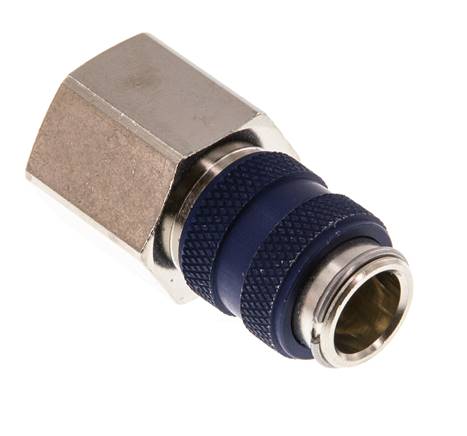 Nickel-plated Brass DN 5 Blue Air Coupling Socket G 3/8 inch Female Double Shut-Off