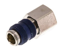 Nickel-plated Brass DN 5 Blue Air Coupling Socket G 3/8 inch Female Double Shut-Off